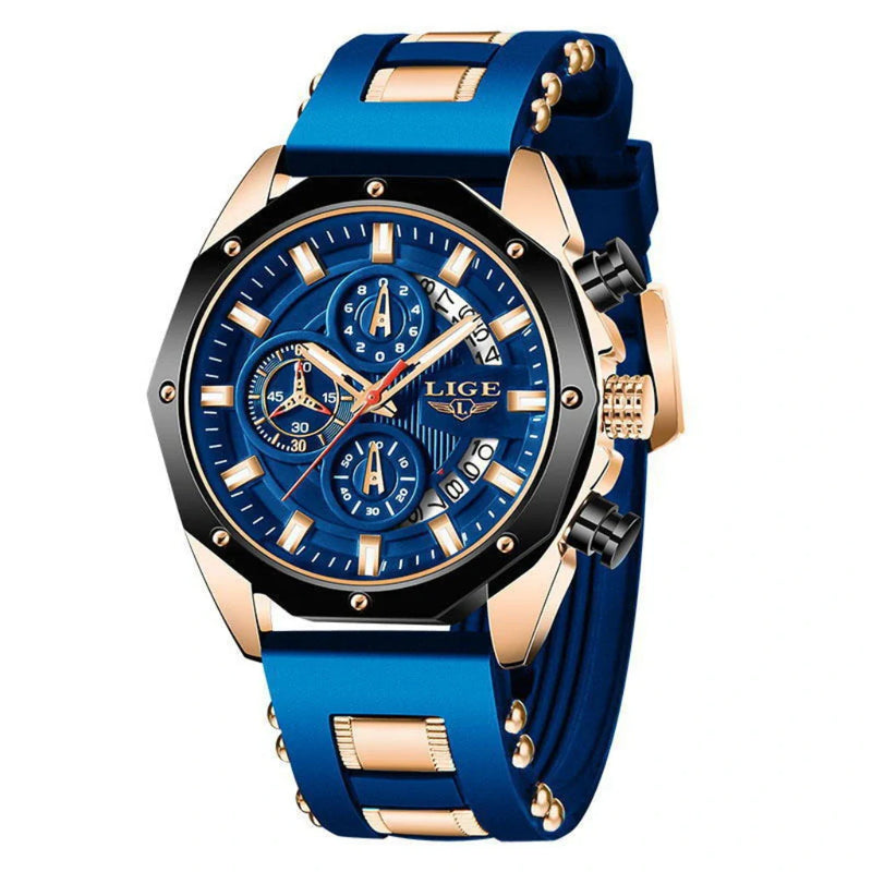 Relógio Masculino Frezz - Gold Blue